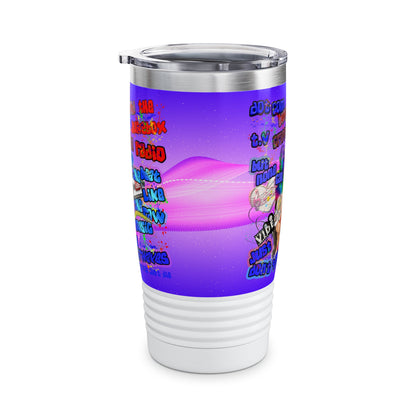 drop the beat - Ringneck Tumbler, 20oz  (purple-pink wave)
