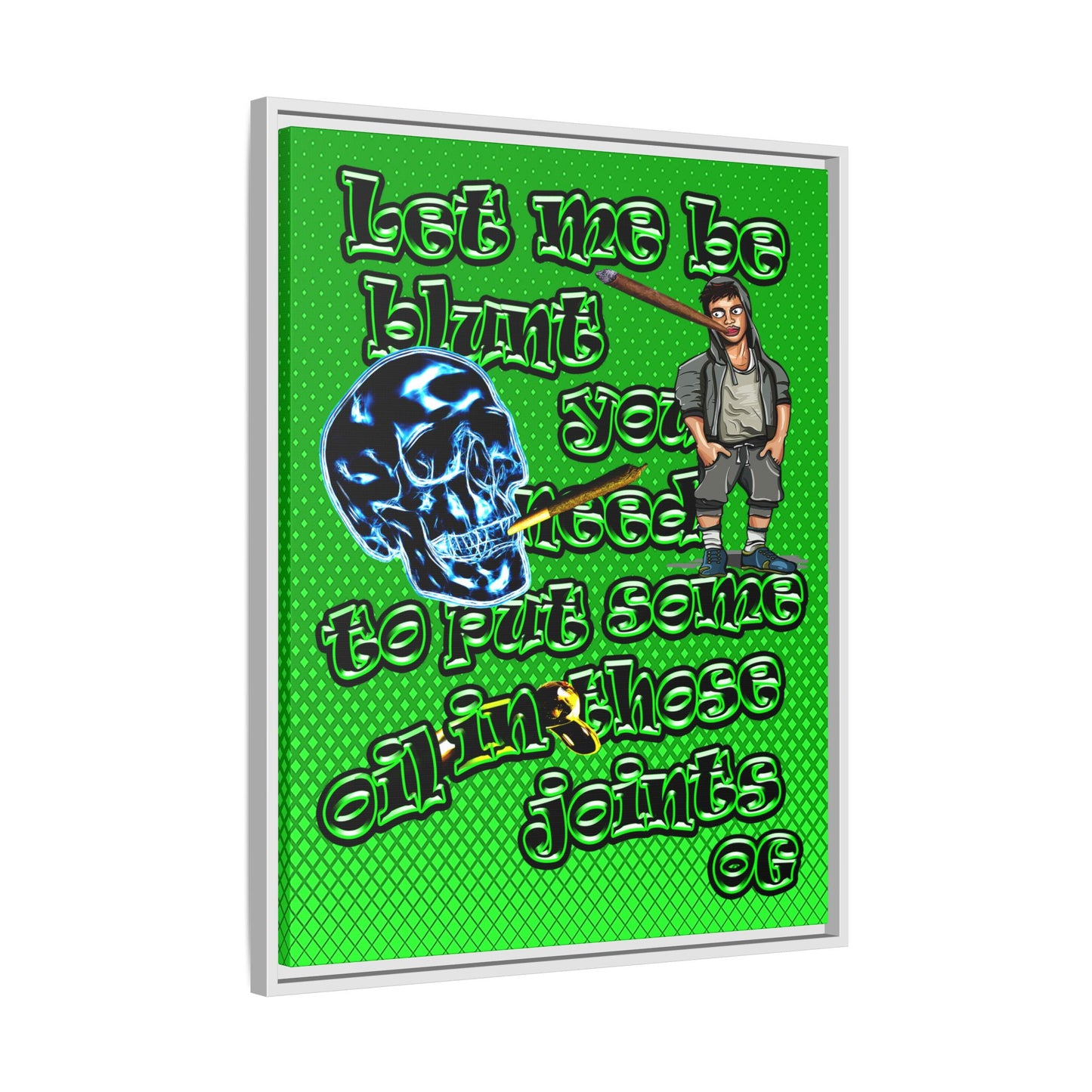 og - framed canvas art (logo green)