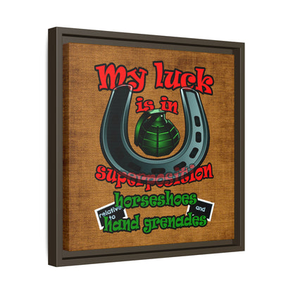 my luck - framed canvas art (brown papyrus)