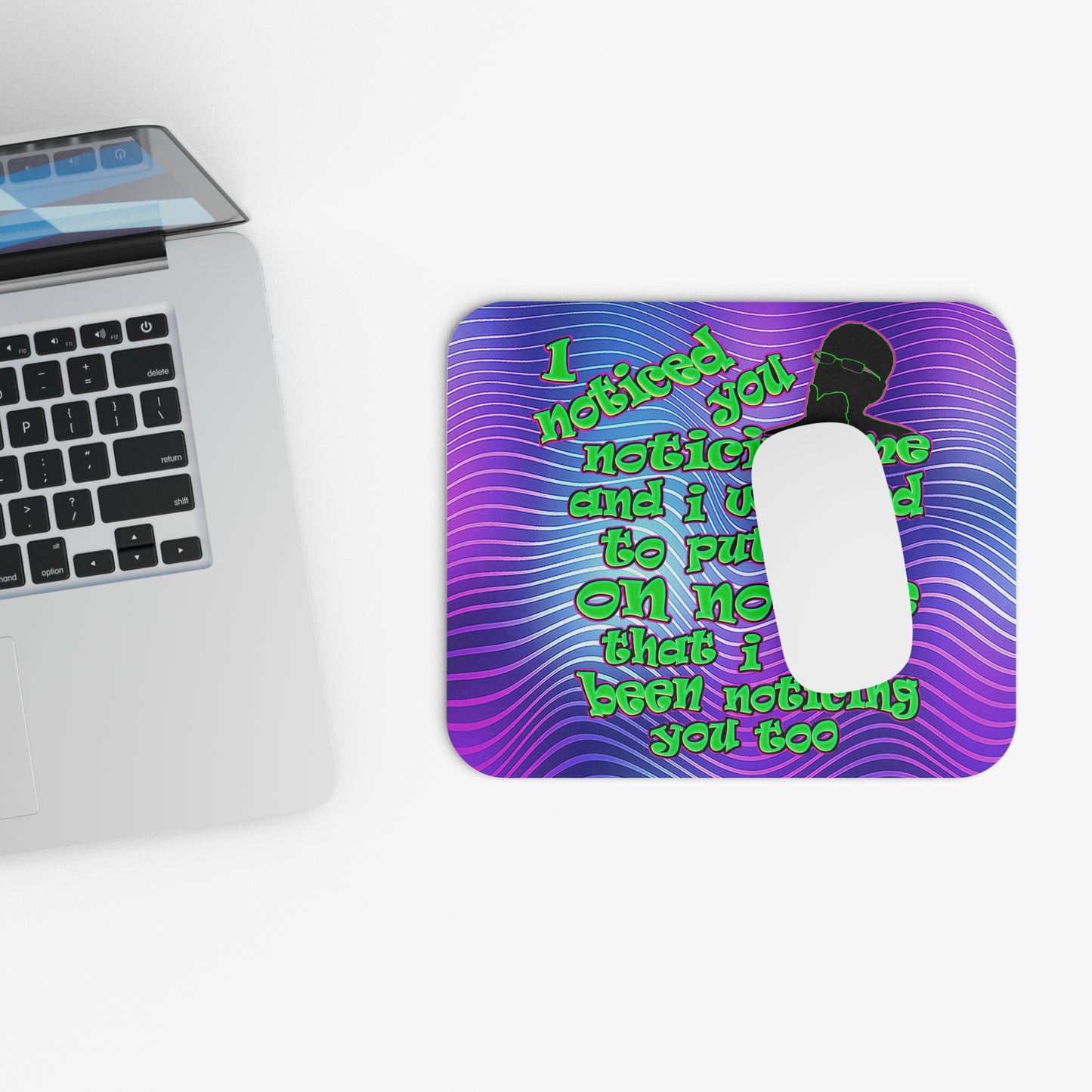 noticed you noticing - Mouse Pad (Rectangle) (purple wave)