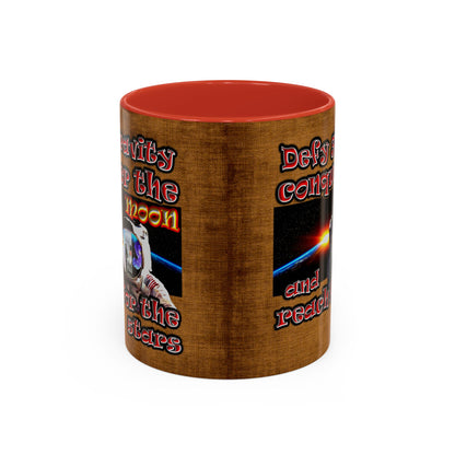 defy conquer reach - Accent Mug (brown papyrus)
