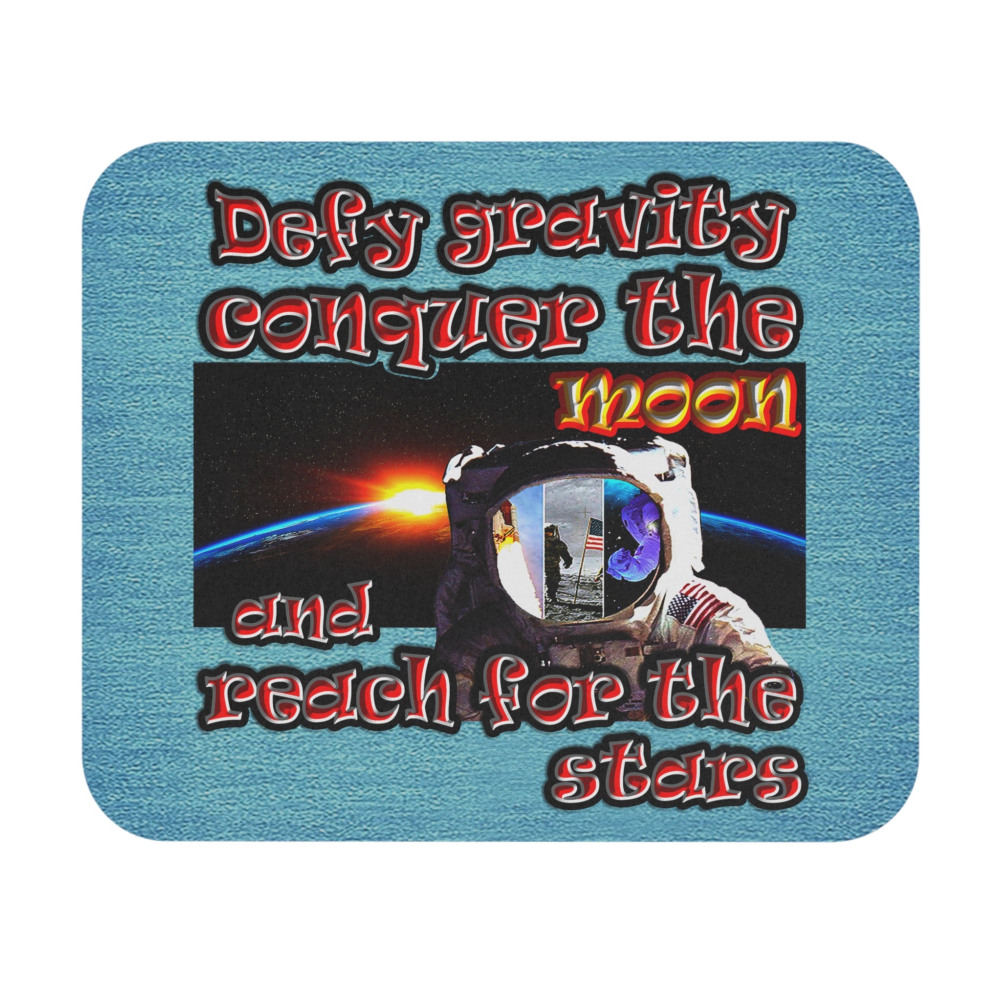 defy conquer reach - Mouse Pad (Rectangle) (faded blue)