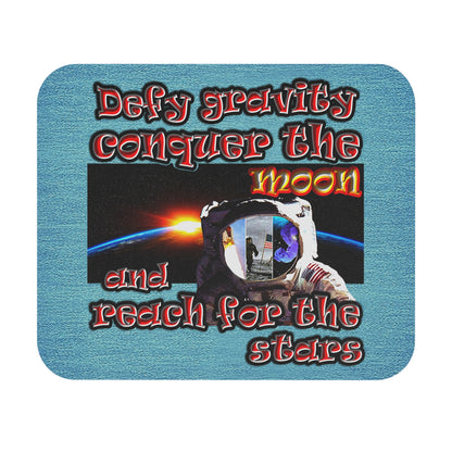 defy conquer reach - Mouse Pad (Rectangle) (faded blue)