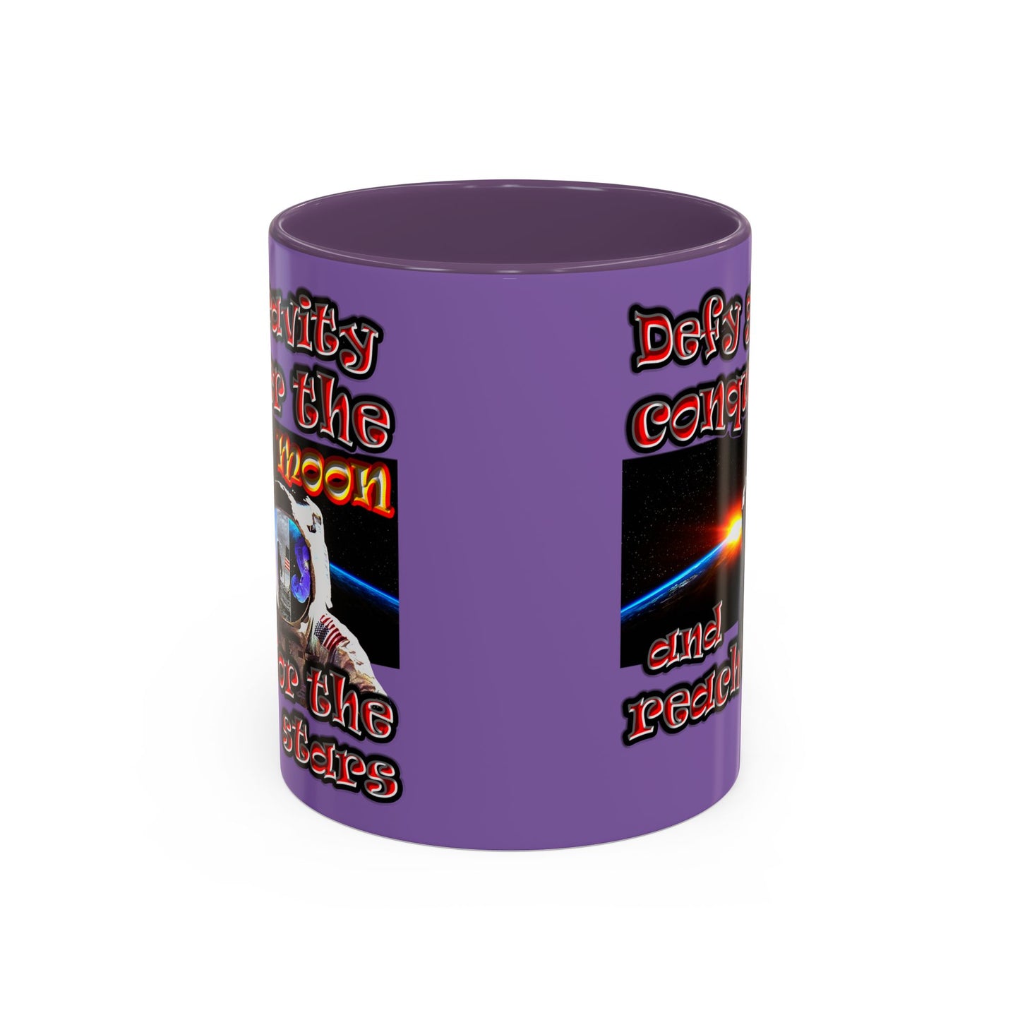defy conquer reach - Accent Mug (light purple)