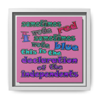 declaration of the independents - framed canvas art (light pink)