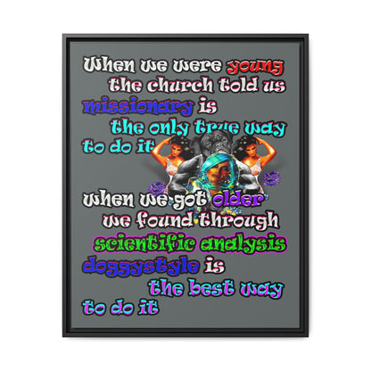doggystyle - framed canvas art (dark grey)