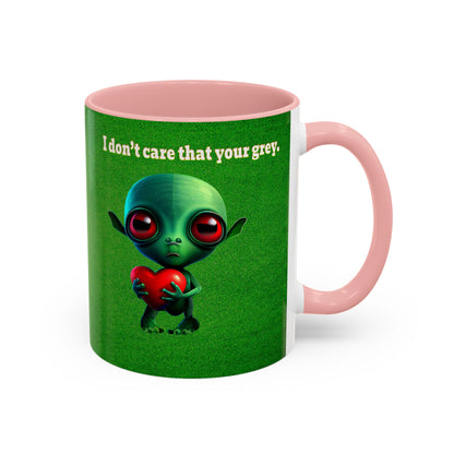 I don't care that your grey - Accent Mug (green turf)