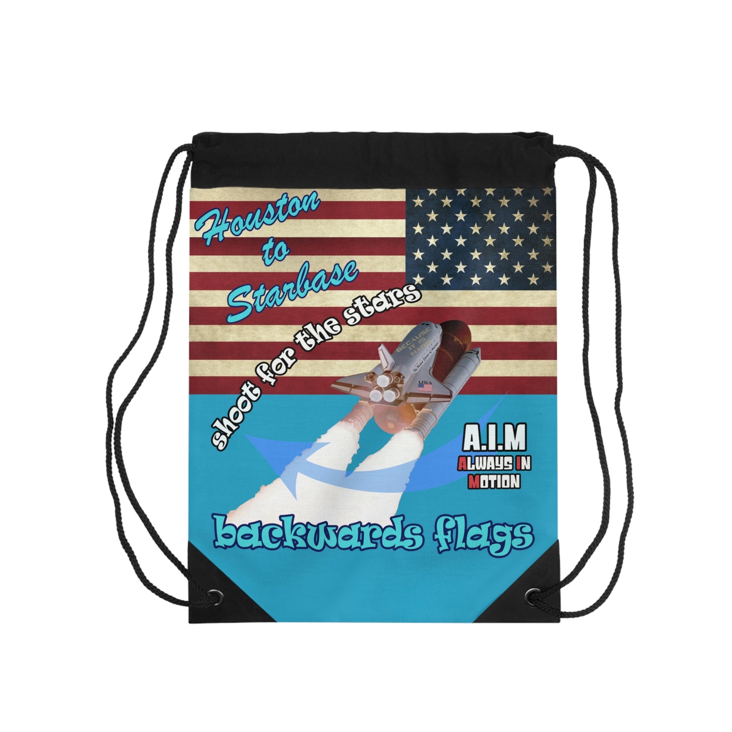 shoot for the stars - Drawstring Bag (turquoise)