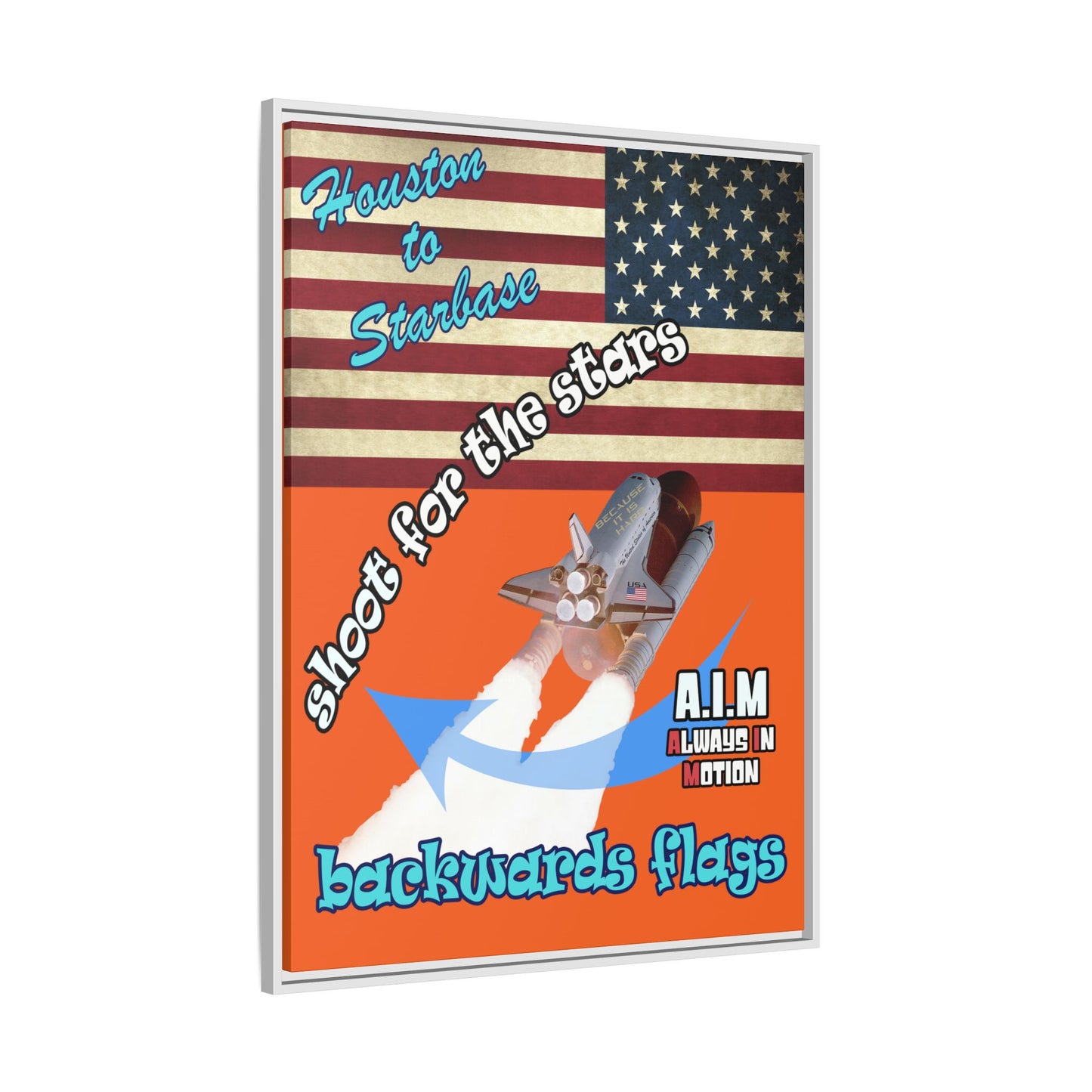 shoot for the stars - framed canvas art (orange)