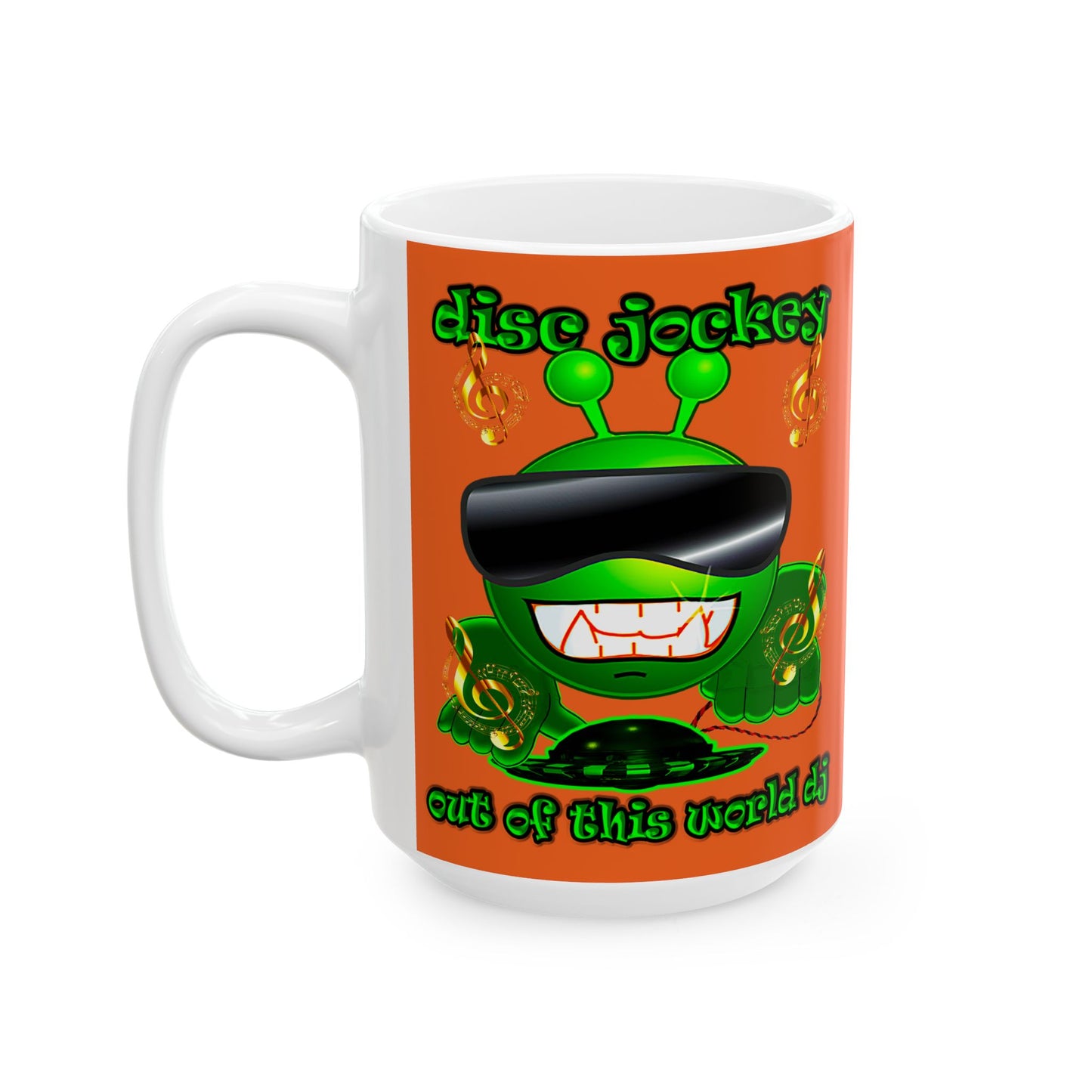 disc jockey - White Mug (orange)