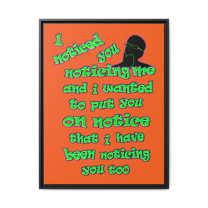 noticed you noticing - framed canvas art (orange)