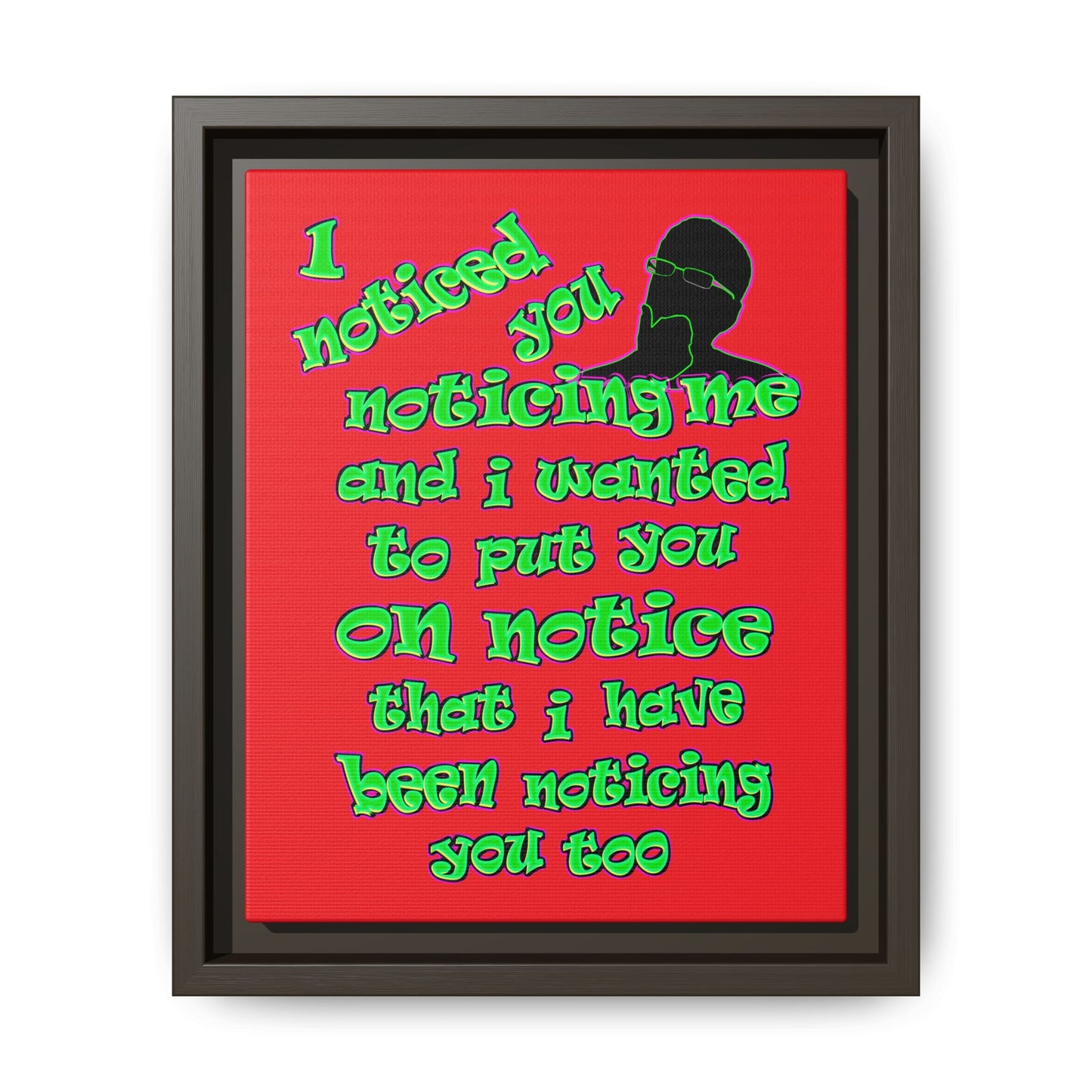 noticed you noticing - framed canvas art (red)