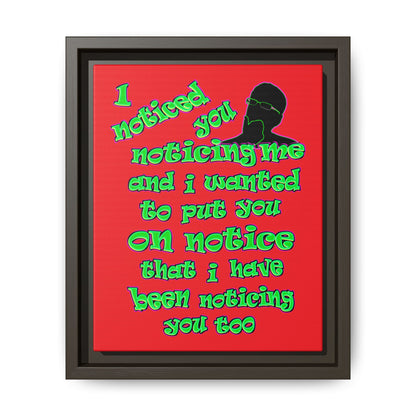 noticed you noticing - framed canvas art (red)