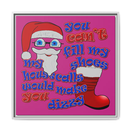 santa's shoes - framed canvas art (pink)