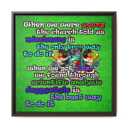 doggystyle - framed canvas art (green turf)