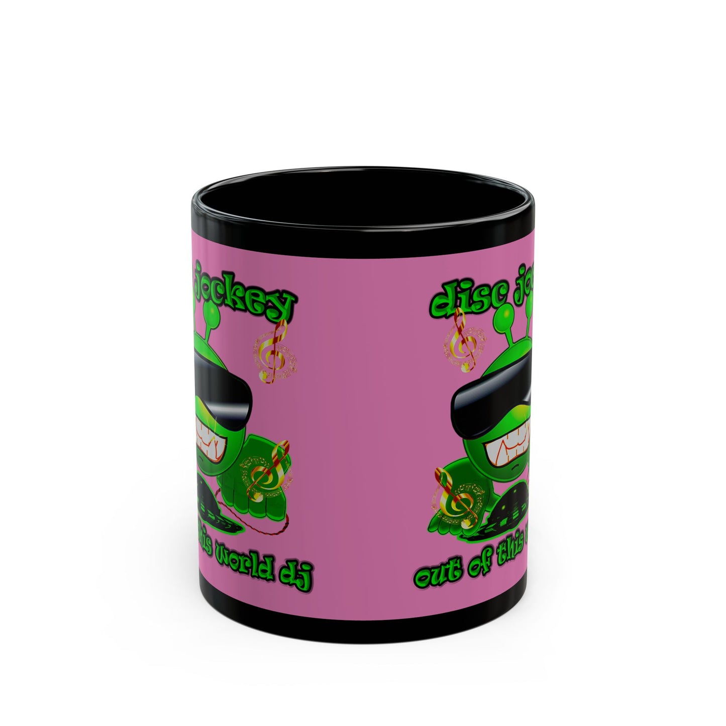 disc jockey - Black Mug (light pink)