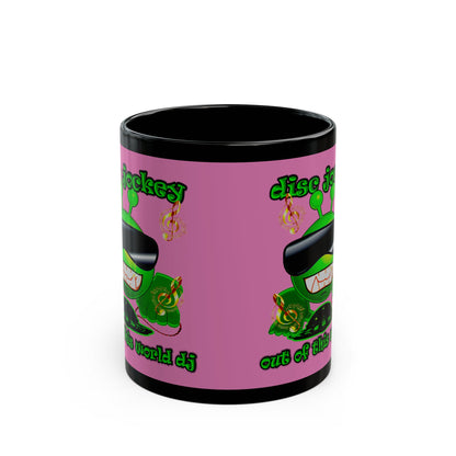 disc jockey - Black Mug (light pink)