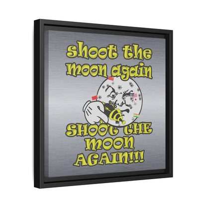 shoot the moon again - framed canvas art (brushed nickel)