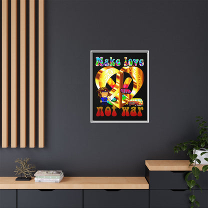 love peace - framed canvas art (black)