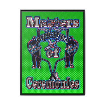 em cee squared - framed canvas art (logo green)