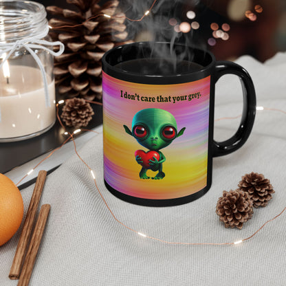 I don't care that your grey - Black Mug (color blur)