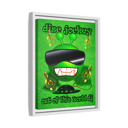 disc jockey - framed canvas art (green turf)