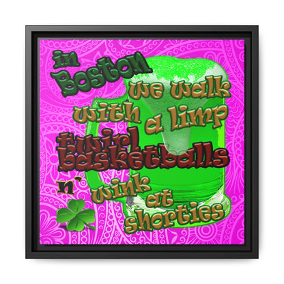 celtics logo - framed canvas art (pink swirl)