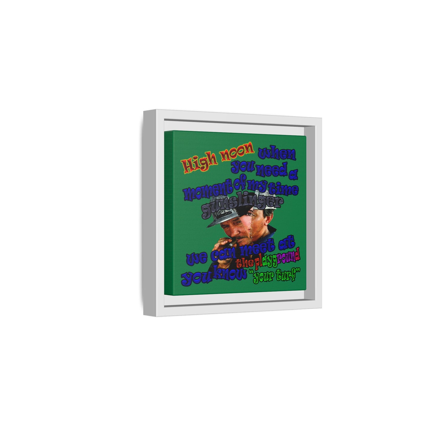 high noon - framed canvas art (dark green)