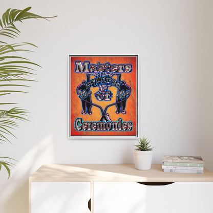 em cee squared - framed canvas art (burnt orange)