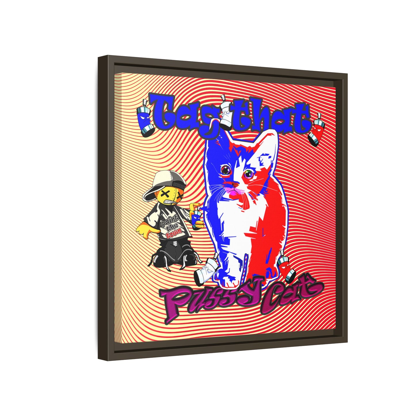 tag that - framed canvas art (yellow-orange wave)