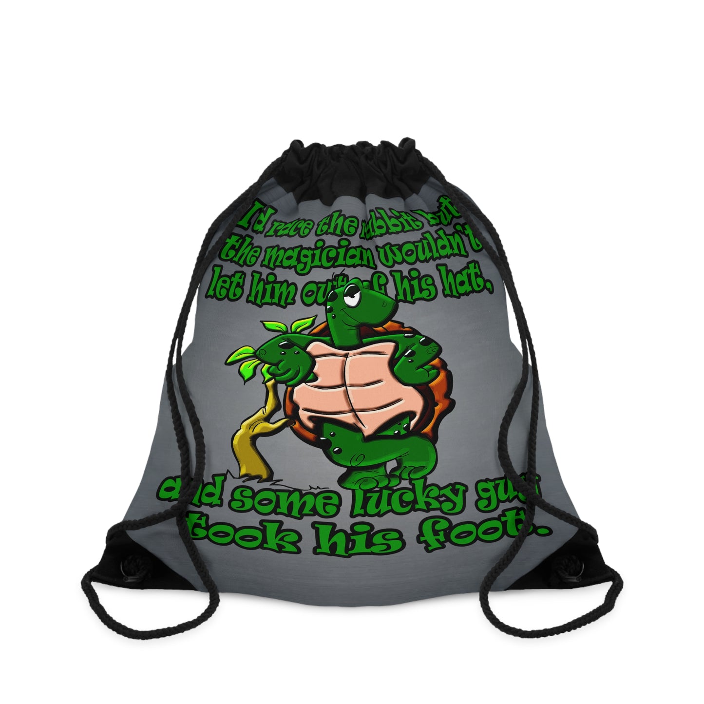 turtle race - Drawstring Bag (grey-light grey)