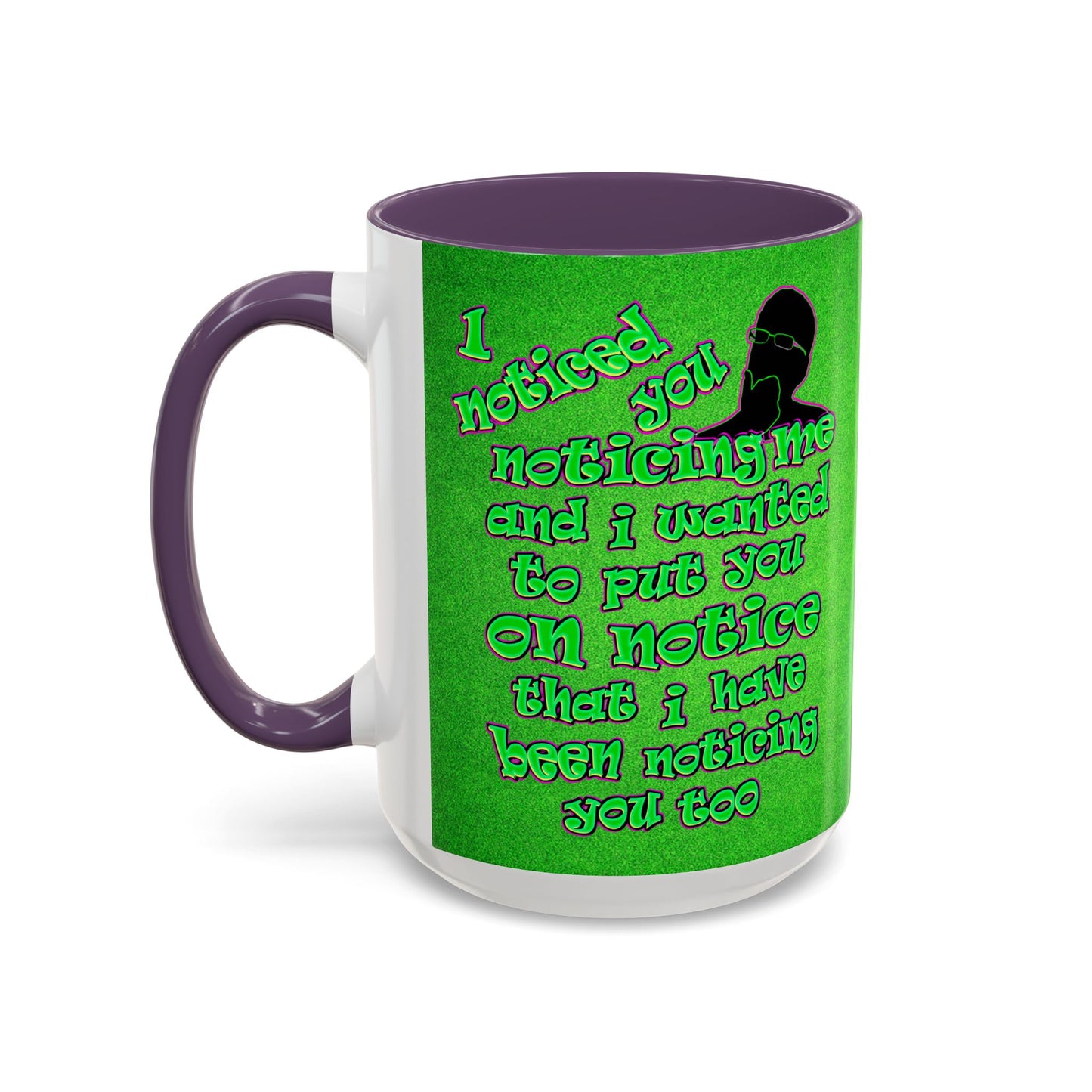 noticed you noticing - Accent Mug (green turf)