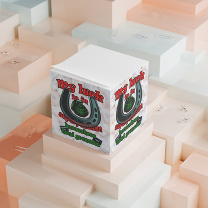 my luck - note cube (white marble)
