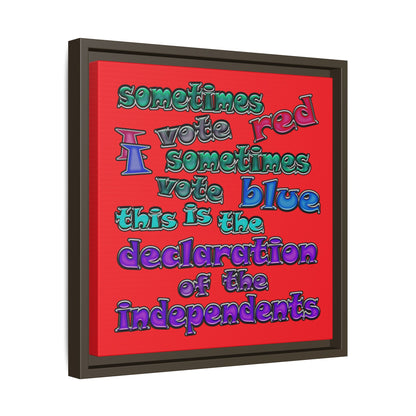 declaration of the independents - framed canvas art (red)