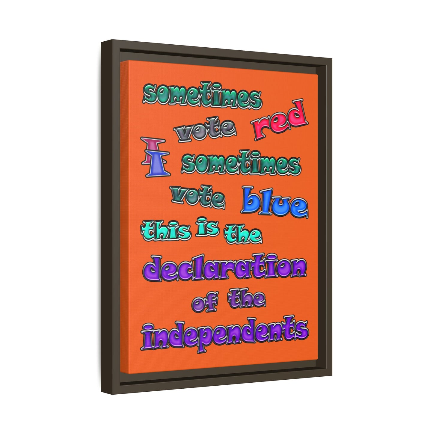 declaration of the independents - framed canvas art (orange)