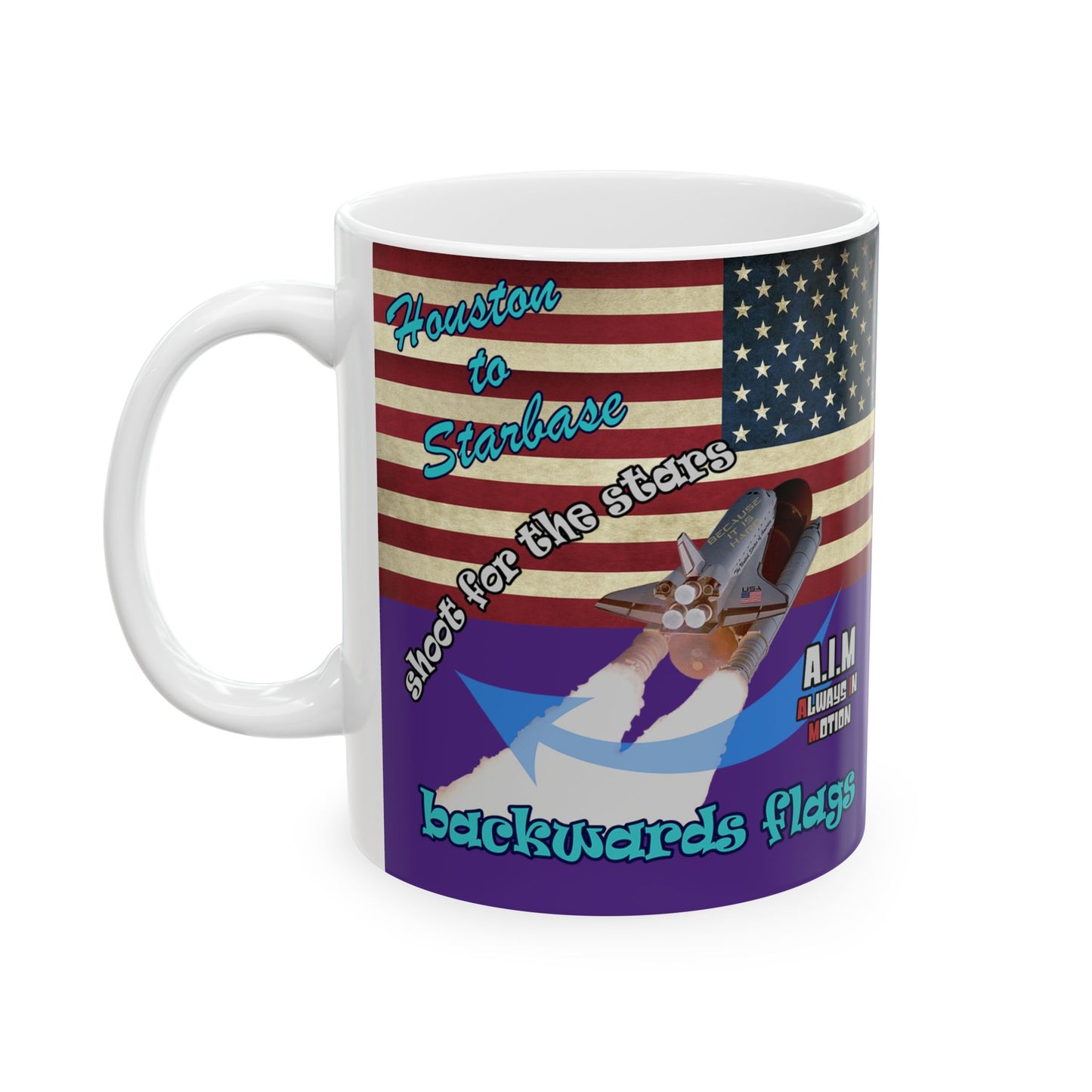 shoot for the stars - White Mug (purple)