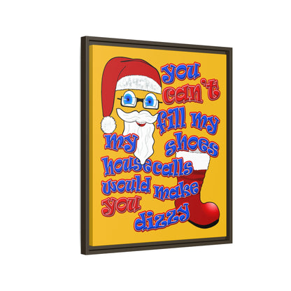 santa's shoes - framed canvas art (yellow)