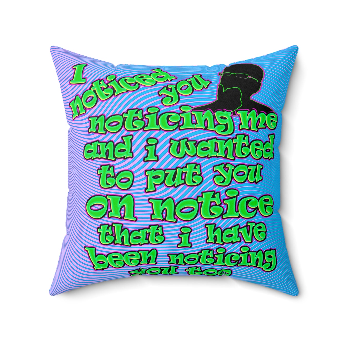 noticed you noticing - Spun Polyester Square Pillow - (light blue-purple wave)