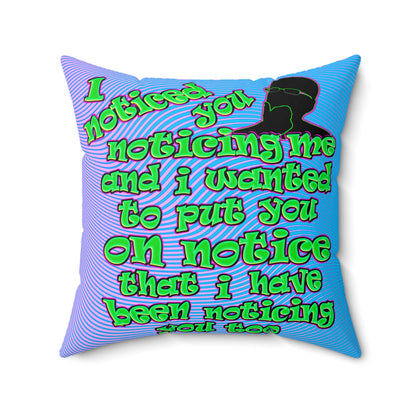 noticed you noticing - Spun Polyester Square Pillow - (light blue-purple wave)