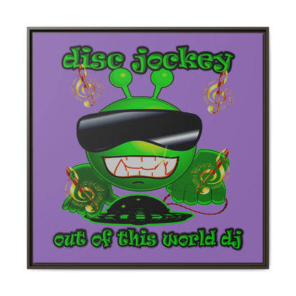 disc jockey - framed canvas art (light purple)