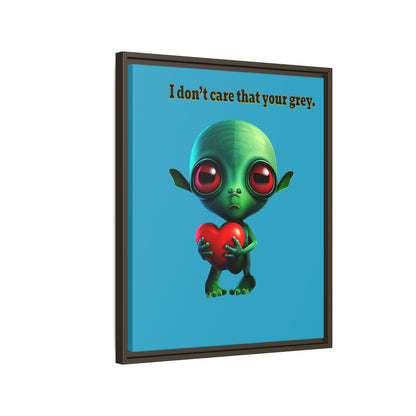 I don't care that your grey - framed canvas art (turquoise)