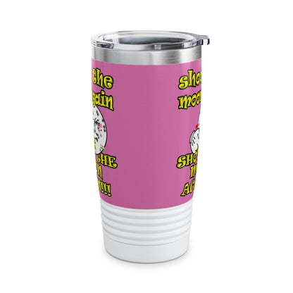 shoot the moon again - Ringneck Tumbler, 20oz (light pink)