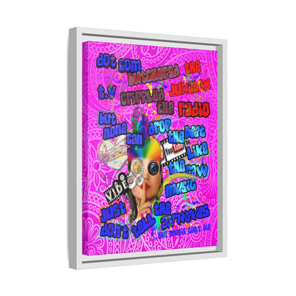 drop the beat - framed canvas art (pink swirl)