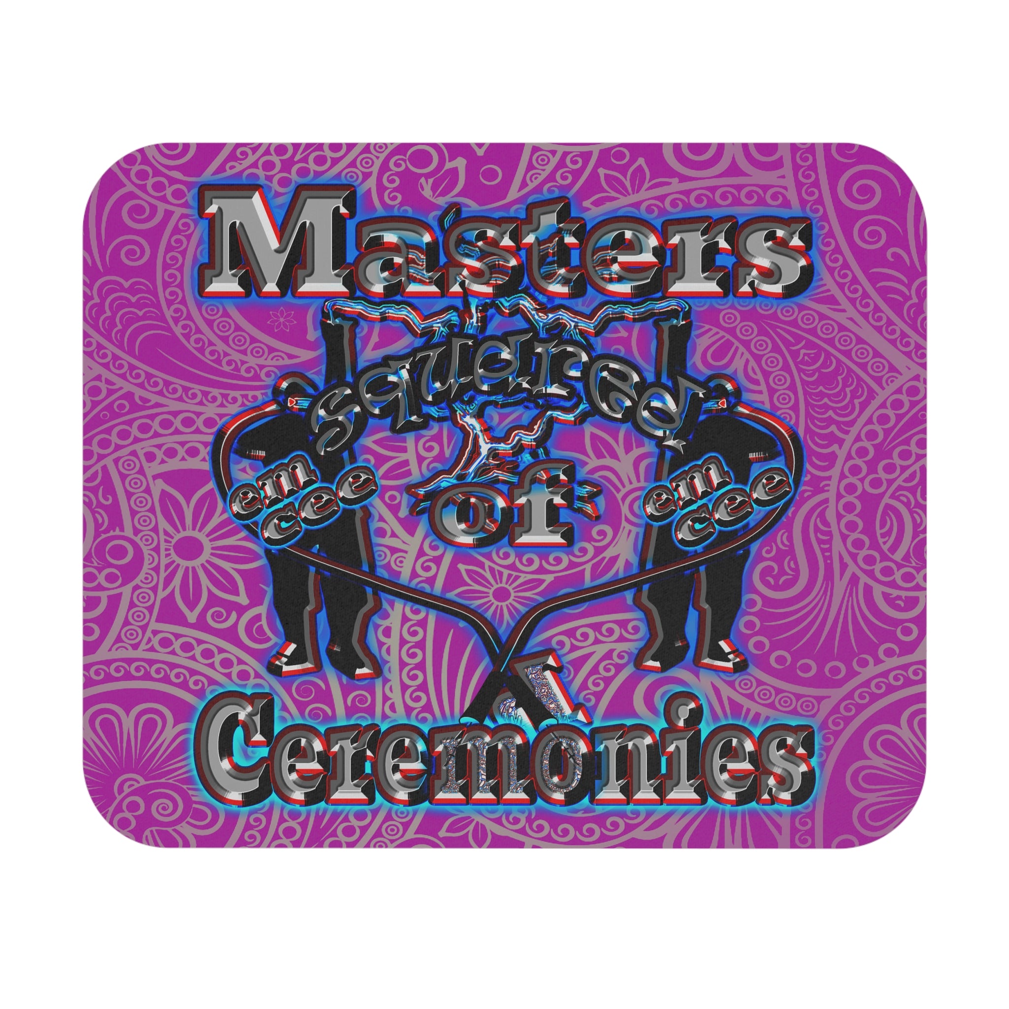 em cee squared - Mouse Pad (Rectangle) (pink swirl)