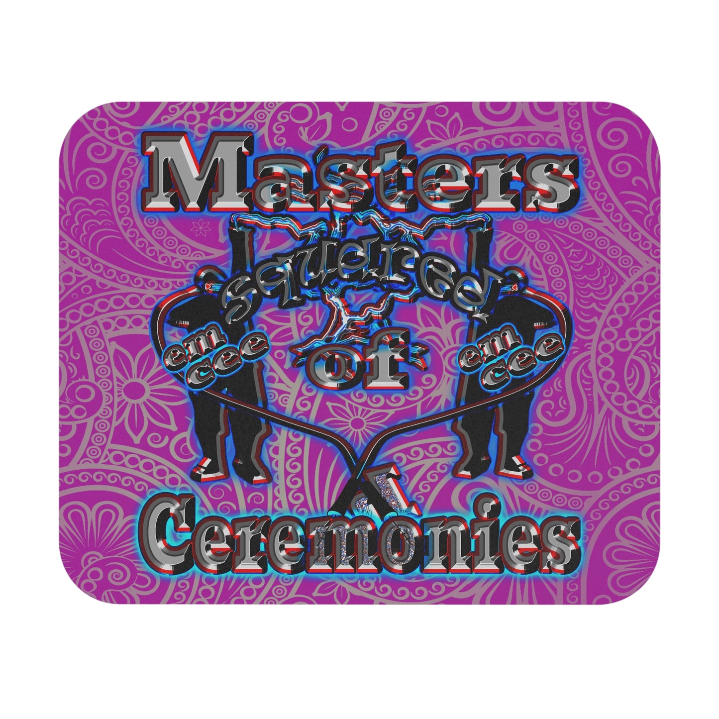 em cee squared - Mouse Pad (Rectangle) (pink swirl)