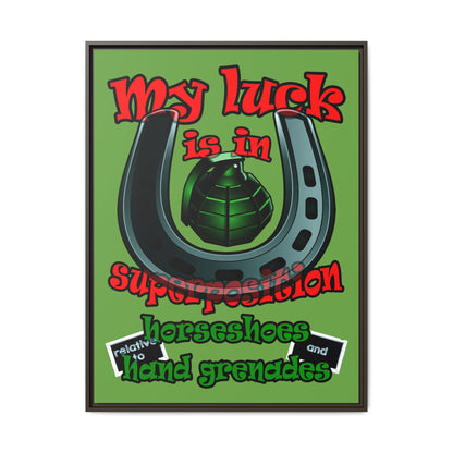 my luck - framed canvas art (green)
