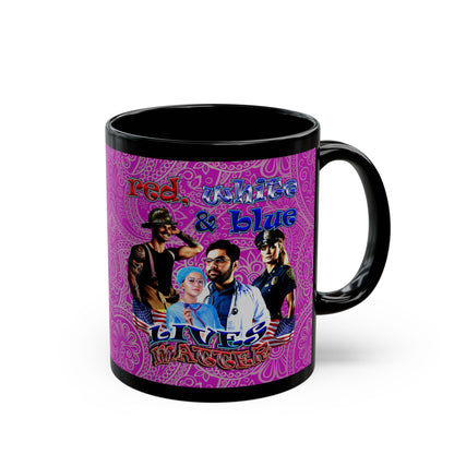 rw&b lives matter - Black Mug (pink swirl)
