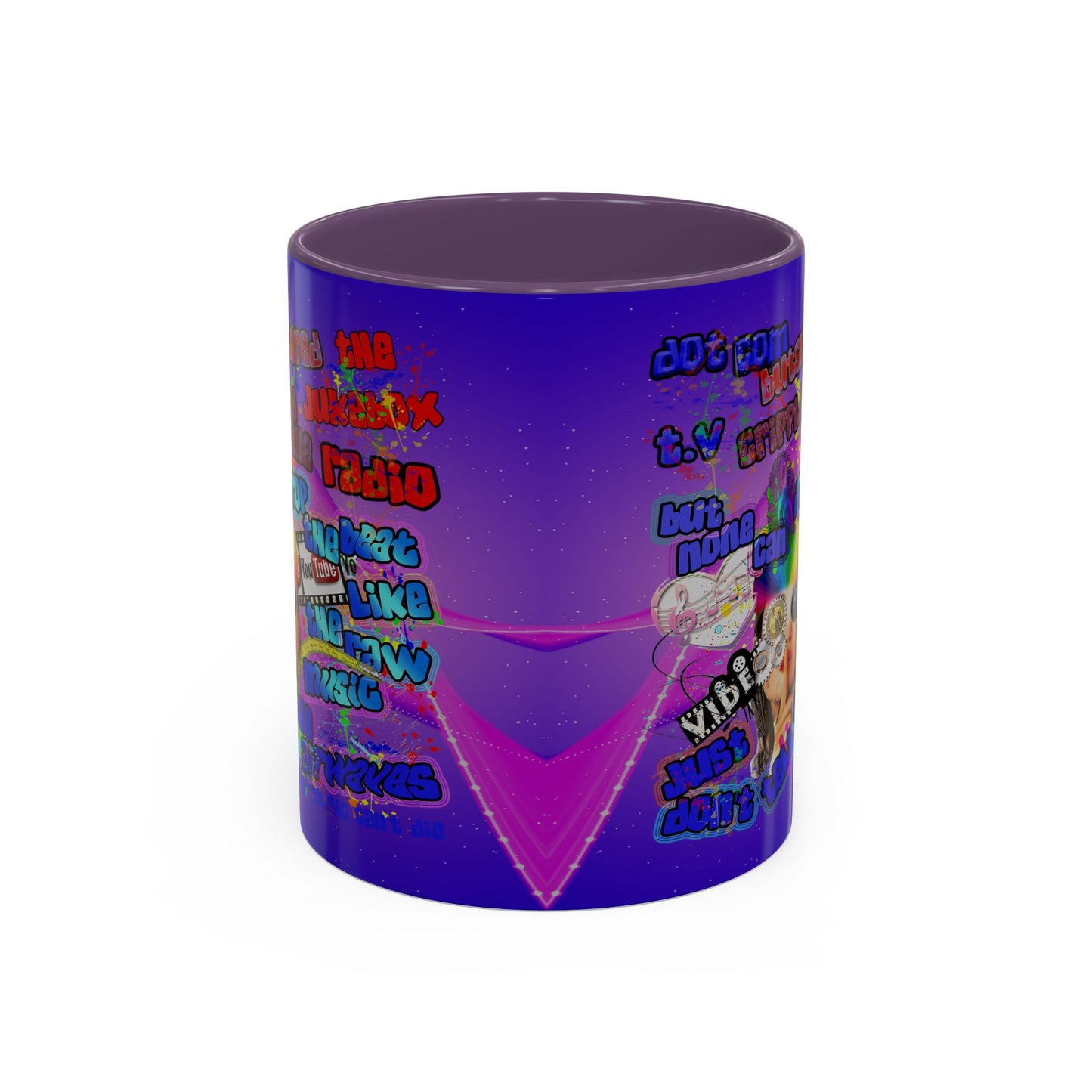 drop the beat - Accent Mug (purple-pink wave)