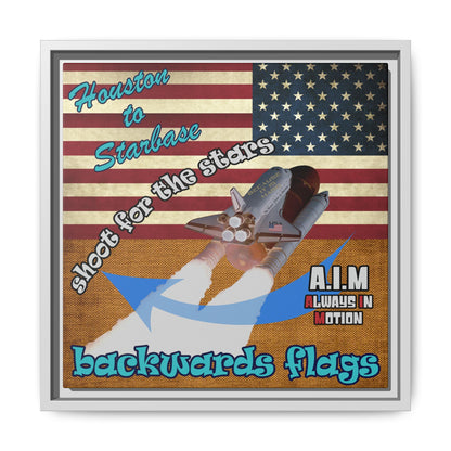 shoot for the stars - framed canvas art (brown papyrus)