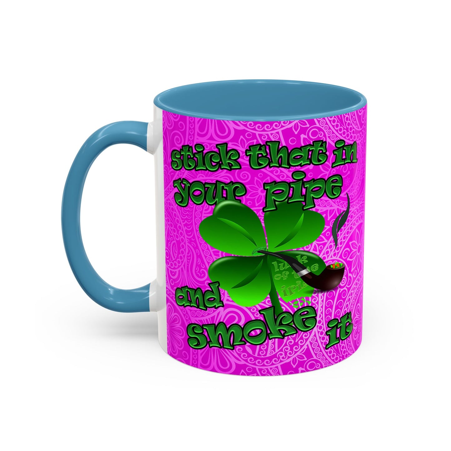 celtics logo - Accent Mug (pink swirl)